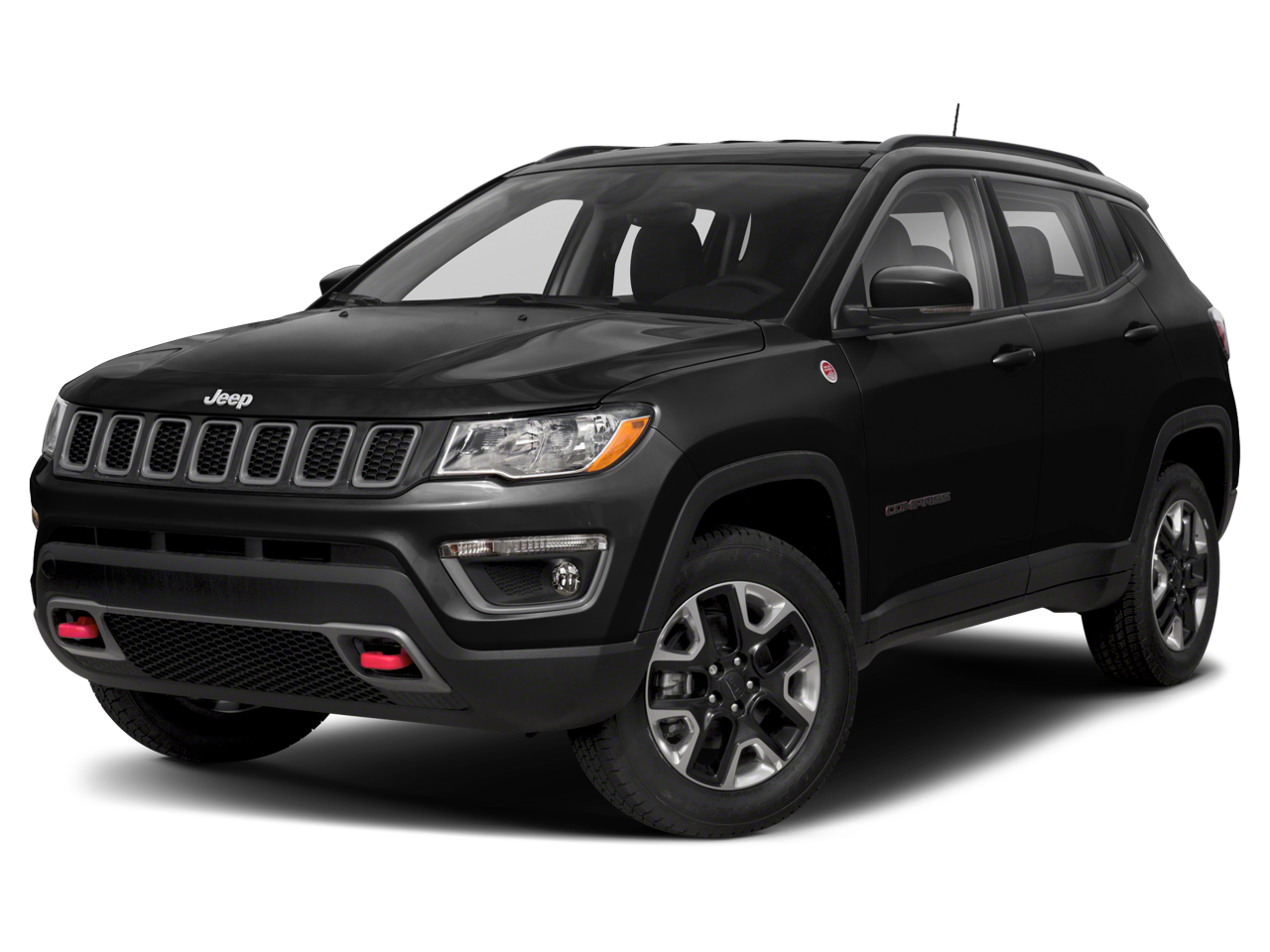 2020 Jeep Compass Trailhawk in White Clearcoat — front three-quarter view