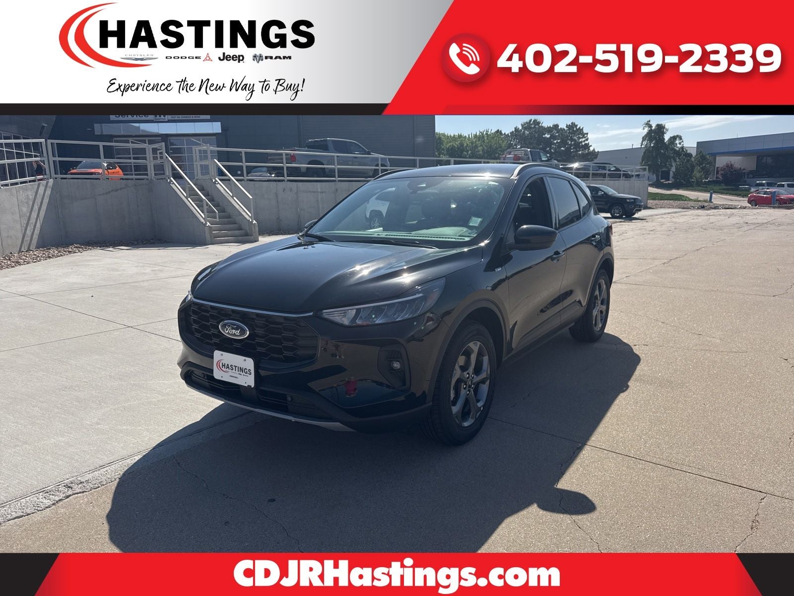 2025 Ford Escape ST-Line Select in Black Metallic — front three-quarter view