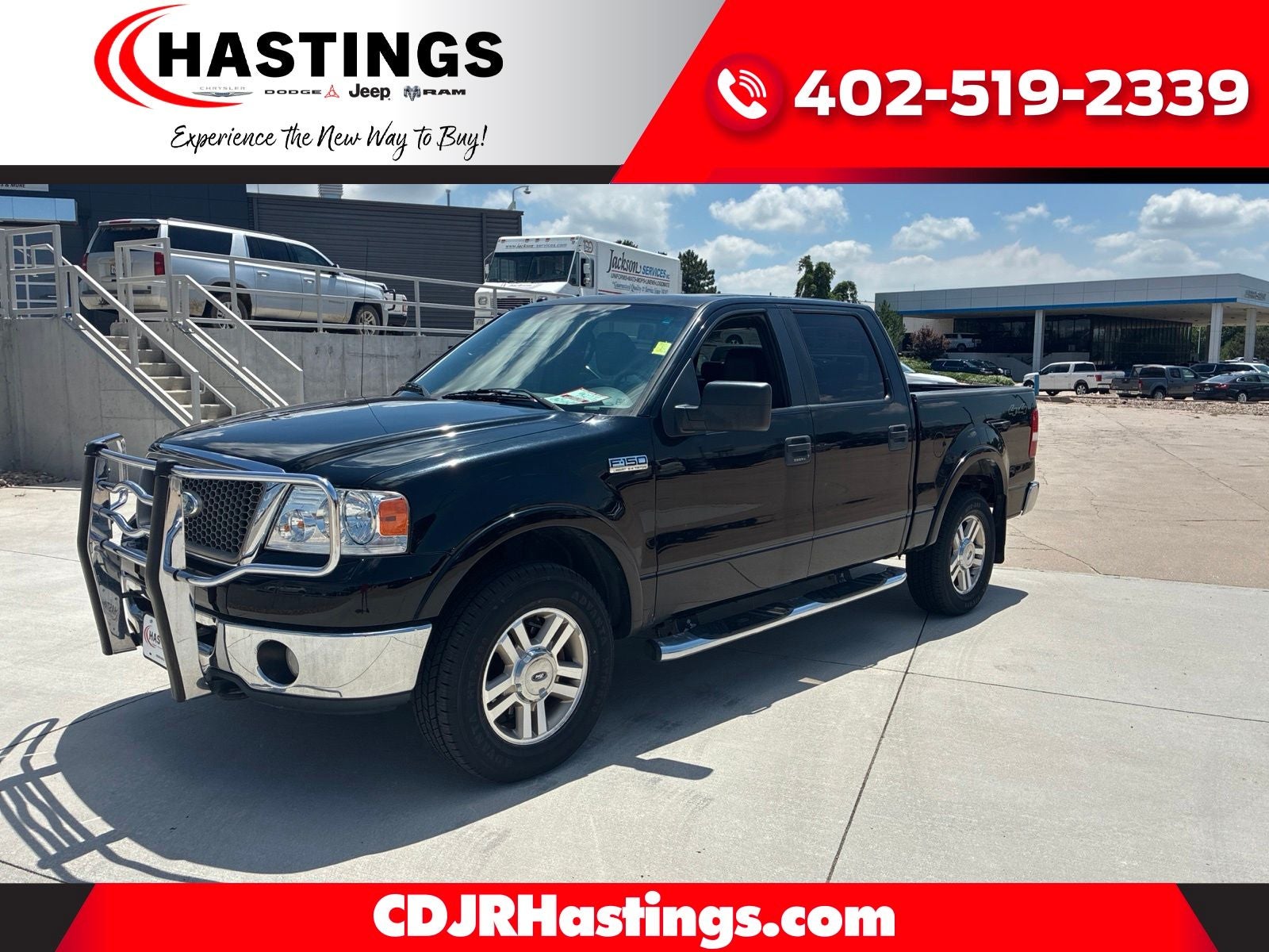 2008 Ford F-150 XLT in Black Clearcoat — front three-quarter view