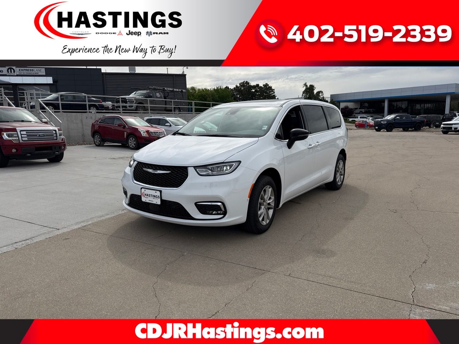 2026 Chrysler Pacifica PACIFICA SELECT AWD in Bright White Clear-Coat Exterior Paint — front three-quarter view
