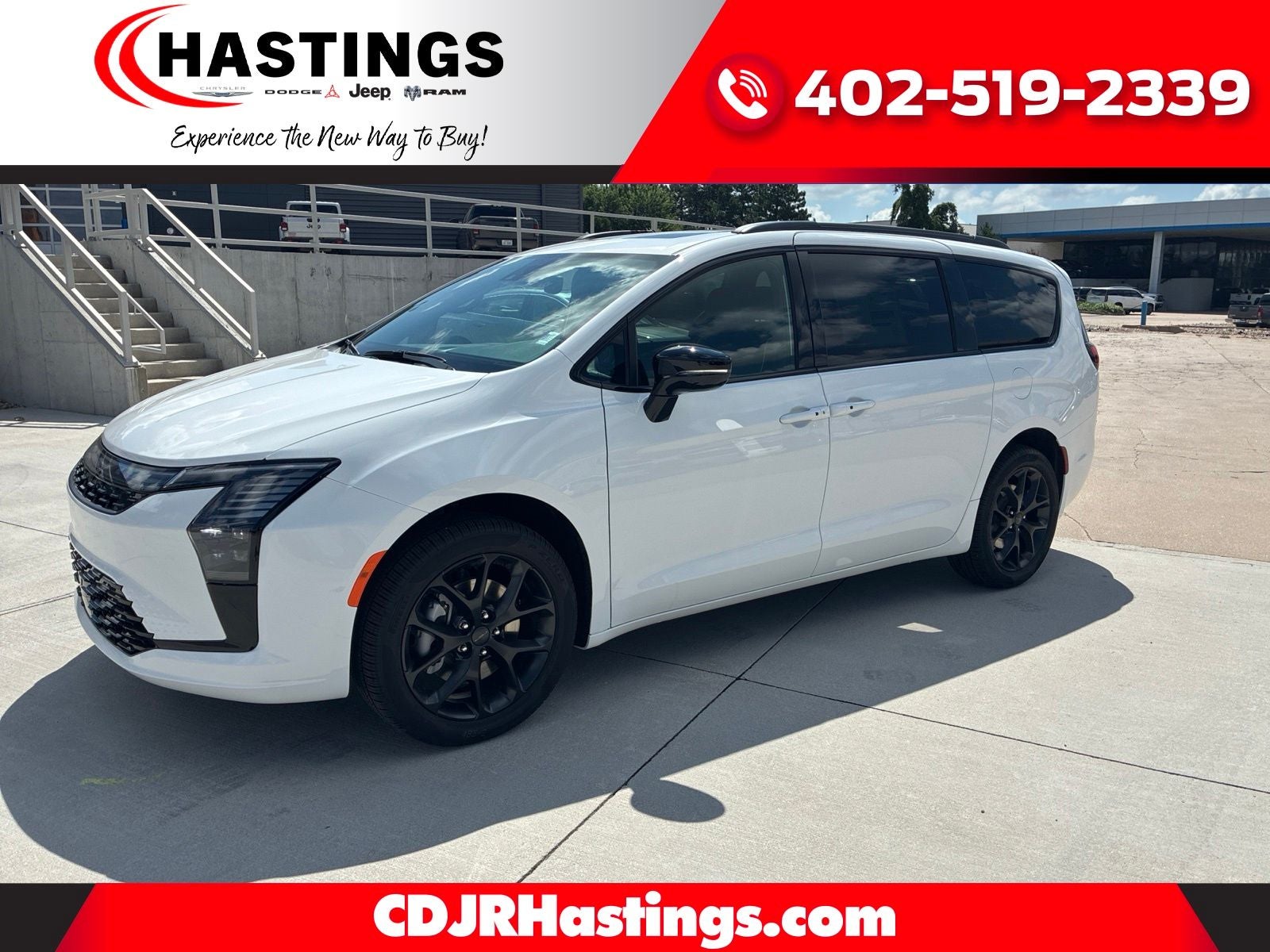 2027 Chrysler Pacifica PACIFICA LIMITED AWD in Bright White Clear-Coat Exterior Paint — front three-quarter view