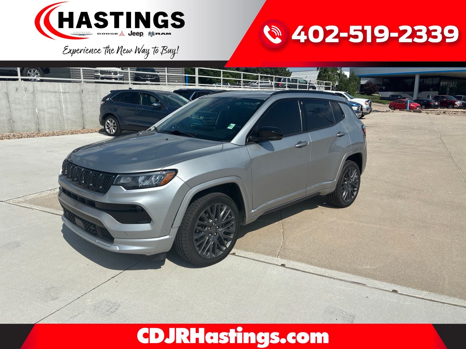 2023 Jeep Compass (RED) Edition 4x4 in Billet Silver Metallic Clearcoat — front three-quarter view