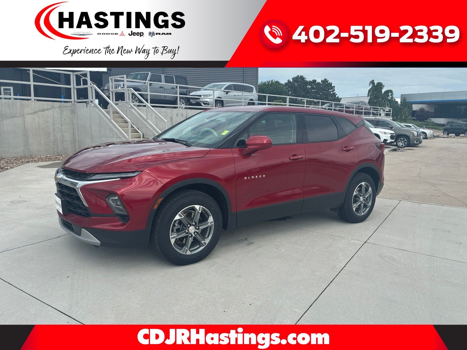 2023 Chevrolet Blazer AWD 2LT in Radiant Red Tintcoat — front three-quarter view
