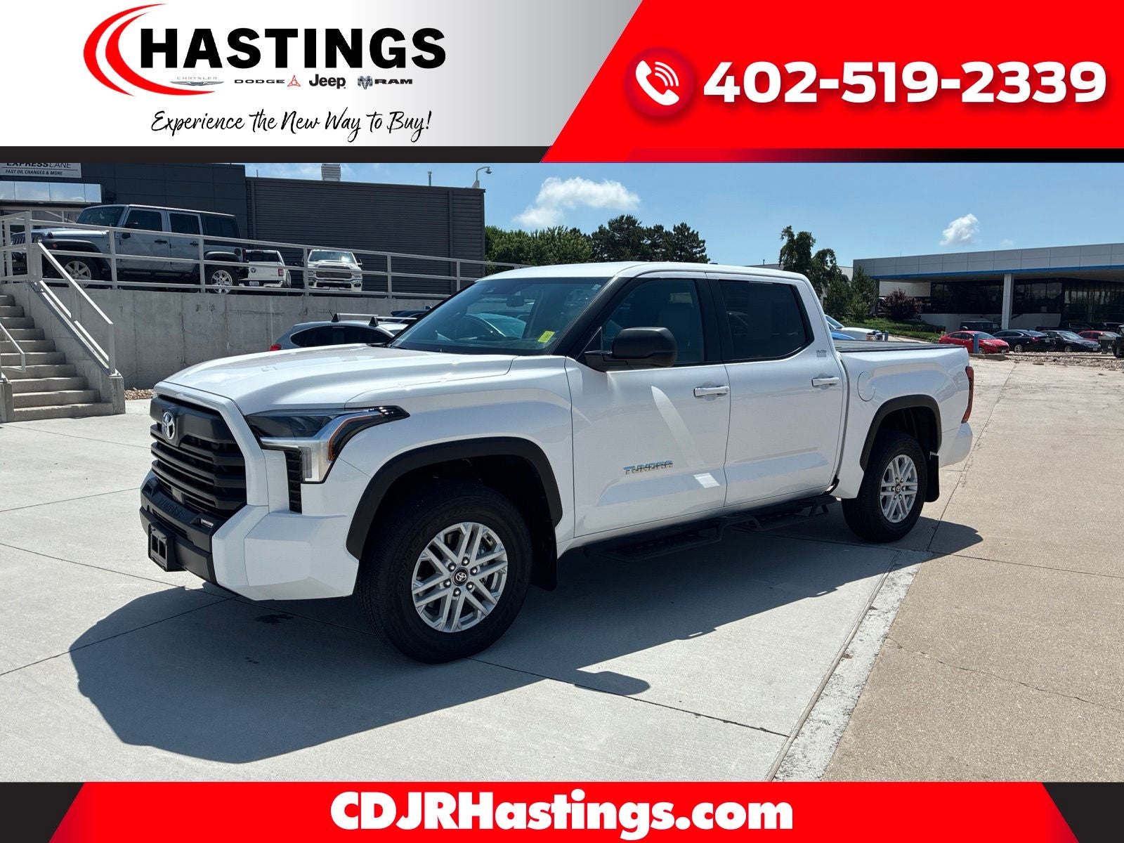 2026 Toyota Tundra SR5 CrewMax 5.5' Bed in Ice Cap — front three-quarter view